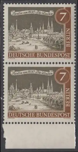 BERLIN 1962 Michel-Nummer 218 postfrisch vert.PAAR RAND unten - Alt-Berlin: Die Linden