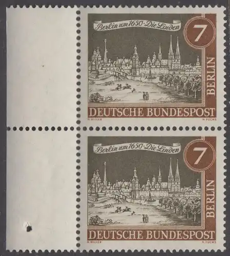 BERLIN 1962 Michel-Nummer 218 postfrisch vert.PAAR RÄNDER links - Alt-Berlin: Die Linden