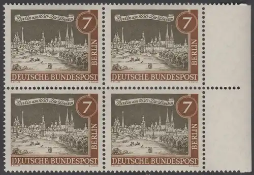 BERLIN 1962 Michel-Nummer 218 postfrisch BLOCK RÄNDER rechts - Alt-Berlin: Die Linden