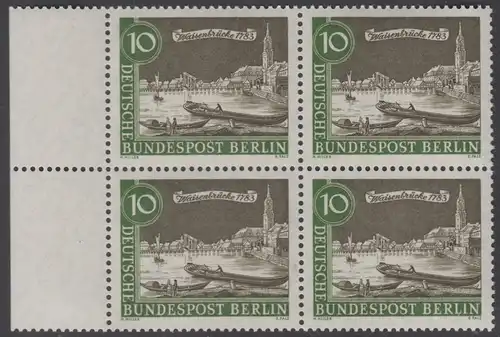 BERLIN 1962 Michel-Nummer 219 postfrisch BLOCK RÄNDER links - Alt-Berlin: Waisenbrücke