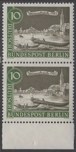 BERLIN 1962 Michel-Nummer 219 postfrisch vert.PAAR RAND unten - Alt-Berlin: Waisenbrücke