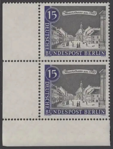 BERLIN 1962 Michel-Nummer 220 postfrisch vert.PAAR ECKRAND unten links - Alt-Berlin: Mauerstraße