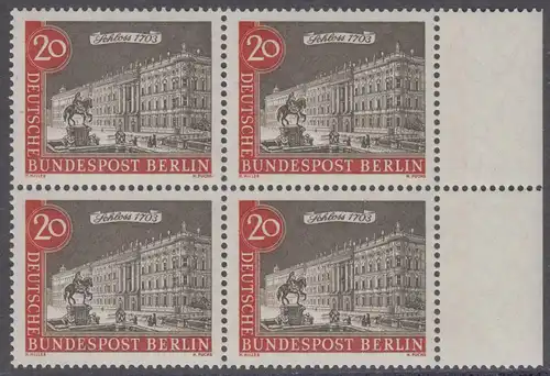 BERLIN 1962 Michel-Nummer 221 postfrisch BLOCK RÄNDER rechts - Alt-Berlin: Berliner Schloss