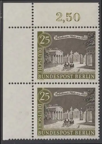 BERLIN 1962 Michel-Nummer 222 postfrisch vert.PAAR ECKRAND oben links- Alt-Berlin: Potsdamer Platz