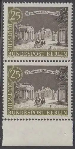 BERLIN 1962 Michel-Nummer 222 postfrisch vert.PAAR RAND unten - Alt-Berlin: Potsdamer Platz