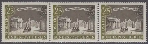BERLIN 1962 Michel-Nummer 222 postfrisch horiz.STRIP(3) - Alt-Berlin: Potsdamer Platz