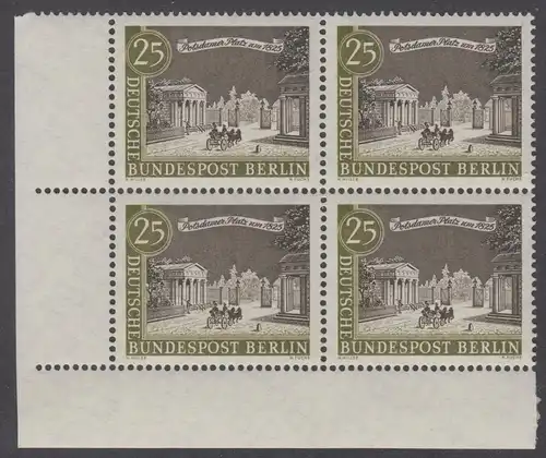BERLIN 1962 Michel-Nummer 222 postfrisch BLOCK ECKRAND unten links - Alt-Berlin: Potsdamer Platz