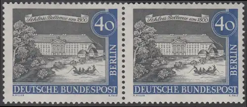 BERLIN 1962 Michel-Nummer 223 postfrisch horiz.PAAR - Alt-Berlin: Schloss Bellevue