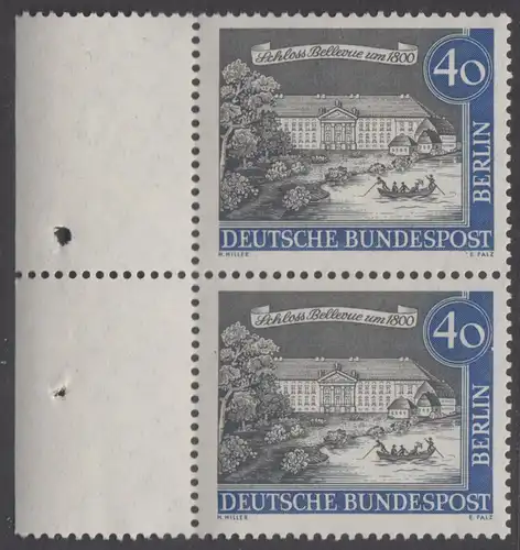 BERLIN 1962 Michel-Nummer 223 postfrisch vert.PAAR RÄNDER links - Alt-Berlin: Schloss Bellevue