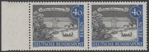 BERLIN 1962 Michel-Nummer 223 postfrisch horiz.PAAR RÄNDER links - Alt-Berlin: Schloss Bellevue