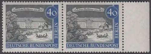 BERLIN 1962 Michel-Nummer 223 postfrisch horiz.PAAR RÄNDER rechts - Alt-Berlin: Schloss Bellevue