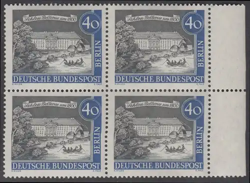 BERLIN 1962 Michel-Nummer 223 postfrisch BLOCK RÄNDER rechts - Alt-Berlin: Schloss Bellevue