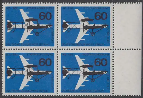 BERLIN 1962 Michel-Nummer 230 postfrisch BLOCK RÄNDER rechts - Luftpostbeförderung