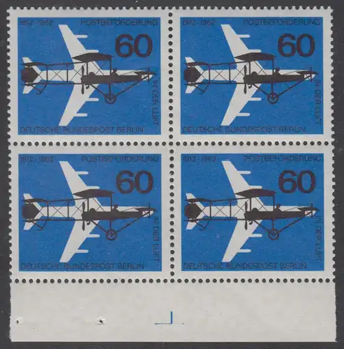 BERLIN 1962 Michel-Nummer 230 postfrisch BLOCK RÄNDER unten - Luftpostbeförderung