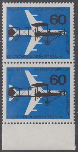 BERLIN 1962 Michel-Nummer 230 postfrisch vert.PAAR RAND unten - Luftpostbeförderung