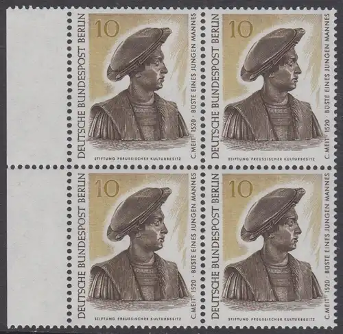 BERLIN 1967 Michel-Nummer 303 postfrisch BLOCK RÄNDER links - Berliner Kunstschätze: Büste eines jungen Mannes