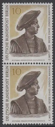 BERLIN 1967 Michel-Nummer 303 postfrisch vert.PAAR - Berliner Kunstschätze: Büste eines jungen Mannes