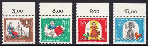 BERLIN 1967 Michel-Nummer 310-313 postfrisch SATZ(4) EINZELMARKEN RÄNDER oben - Märchen der Brüder Grimm: Frau Holle