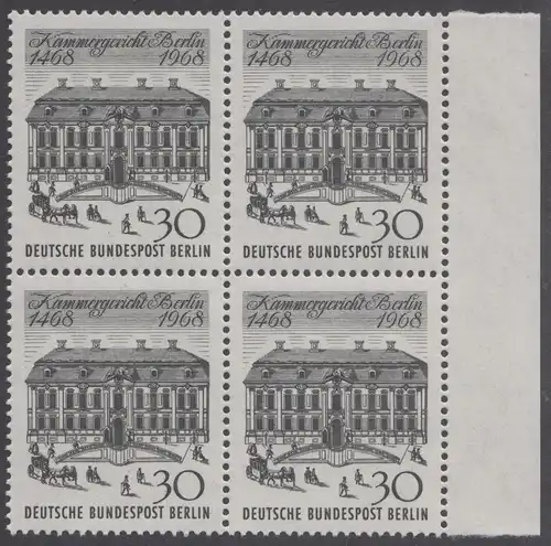 BERLIN 1968 Michel-Nummer 320 postfrisch BLOCK RÄNDER rechts - Kammergericht Berlin
