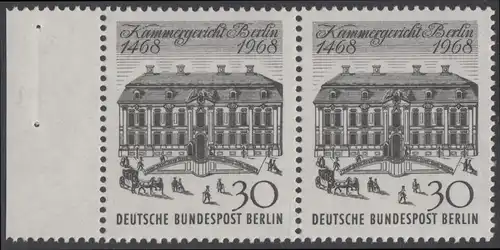BERLIN 1968 Michel-Nummer 320 postfrisch horiz.PAAR RAND links - Kammergericht Berlin