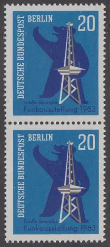 BERLIN 1963 Michel-Nummer 232 postfrisch vert.PAAR - Große Deutsche Funkausstellung, Berlin