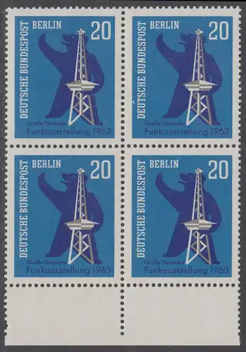BERLIN 1963 Michel-Nummer 232 postfrisch BLOCK RÄNDER unten - Große Deutsche Funkausstellung, Berlin