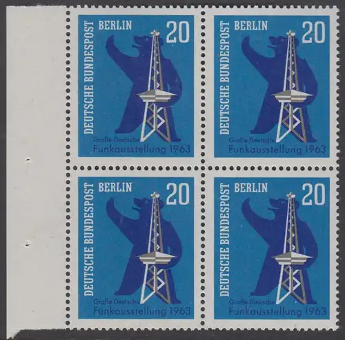 BERLIN 1963 Michel-Nummer 232 postfrisch BLOCK RÄNDER links - Große Deutsche Funkausstellung, Berlin