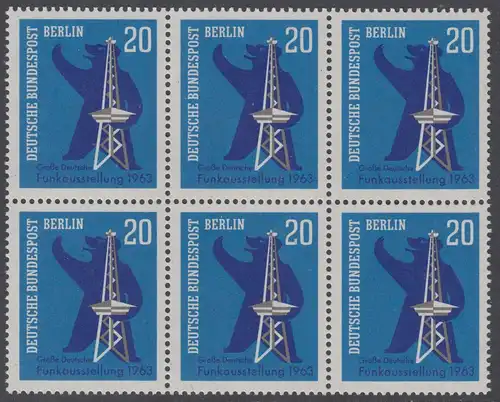 BERLIN 1963 Michel-Nummer 232 postfrisch horiz.BLOCK(6) - Große Deutsche Funkausstellung, Berlin
