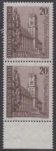 BERLIN 1964 Michel-Nummer 233 postfrisch vert.PAAR RAND unten - Schöneberg, Rathaus