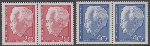 BERLIN 1964 Michel-Nummer 234-235 postfrisch SATZ(2) horiz.PAARE - Wiederwahl des Bundespräsidenten Heinrich Lübke