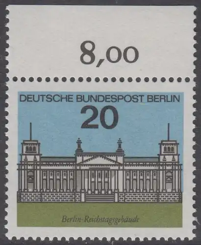 BERLIN 1964 Michel-Nummer 236 postfrisch EINZELMARKE RAND oben (c) - Hauptstädte der Länder der Bundesrepublik Deutschland: Berlin