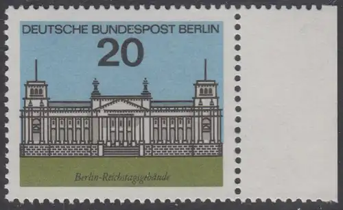 BERLIN 1964 Michel-Nummer 236 postfrisch EINZELMARKE RAND rechts - Hauptstädte der Länder der Bundesrepublik Deutschland: Berlin