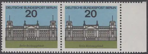 BERLIN 1964 Michel-Nummer 236 postfrisch horiz.PAAR RAND rechts - Hauptstädte der Länder der Bundesrepublik Deutschland: Berlin