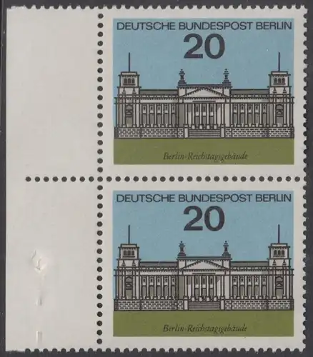BERLIN 1964 Michel-Nummer 236 postfrisch vert.PAAR RÄNDER links - Hauptstädte der Länder der Bundesrepublik Deutschland: Berlin
