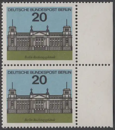 BERLIN 1964 Michel-Nummer 236 postfrisch vert.PAAR RÄNDER rechts - Hauptstädte der Länder der Bundesrepublik Deutschland: Berlin