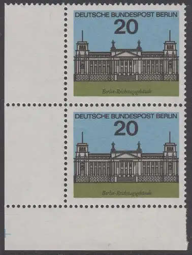 BERLIN 1964 Michel-Nummer 236 postfrisch vert.PAAR ECKRAND unten links - Hauptstädte der Länder der Bundesrepublik Deutschland: Berlin