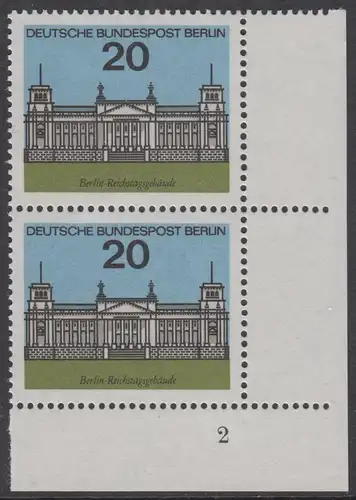 BERLIN 1964 Michel-Nummer 236 postfrisch vert.PAAR ECKRAND unten rechts m/ Formnummer - Hauptstädte der Länder der Bundesrepublik Deutschland: Berlin