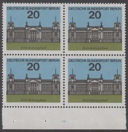 BERLIN 1964 Michel-Nummer 236 postfrisch BLOCK RÄNDER unten - Hauptstädte der Länder der Bundesrepublik Deutschland: Berlin