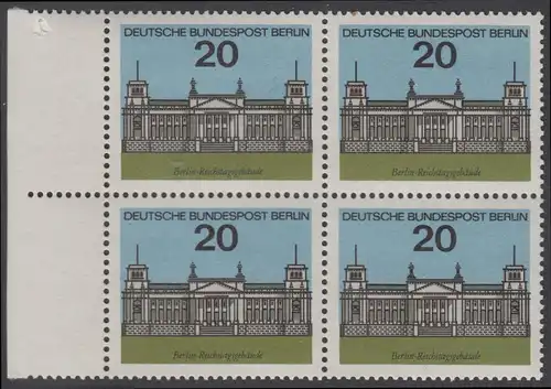 BERLIN 1964 Michel-Nummer 236 postfrisch BLOCK RÄNDER links - Hauptstädte der Länder der Bundesrepublik Deutschland: Berlin