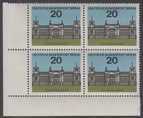 BERLIN 1964 Michel-Nummer 236 postfrisch BLOCK ECKRAND unten links - Hauptstädte der Länder der Bundesrepublik Deutschland: Berlin