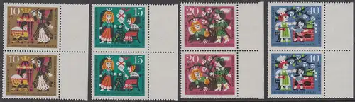 BERLIN 1964 Michel-Nummer 237-240 postfrisch SATZ(4) vert.PAARE RÄNDER rechts - Märchen der Gebrüder Grimm: Dornröschen