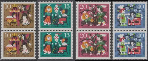 BERLIN 1964 Michel-Nummer 237-240 postfrisch SATZ(4) vert.PAARE - Märchen der Gebrüder Grimm: Dornröschen