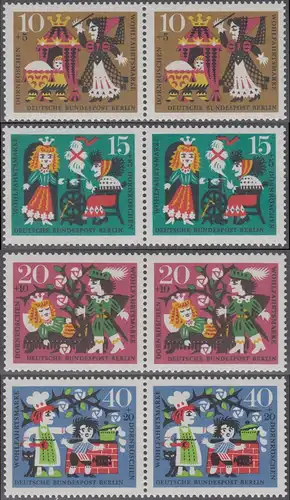 BERLIN 1964 Michel-Nummer 237-240 postfrisch SATZ(4) horiz.PAARE - Märchen der Gebrüder Grimm: Dornröschen