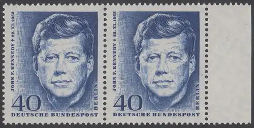 BERLIN 1964 Michel-Nummer 241 postfrisch horiz.PAAR RAND rechts - John F. Kennedy, US-Präsident