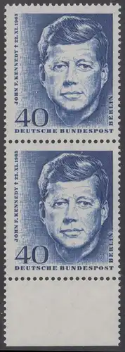 BERLIN 1964 Michel-Nummer 241 postfrisch vert.PAAR RAND unten - John F. Kennedy, US-Präsident