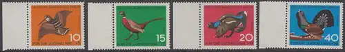 BERLIN 1965 Michel-Nummer 250-253 postfrisch SATZ(4) EINZELMARKEN RÄNDER links - Jagdbares Federwild