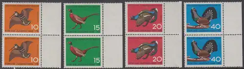 BERLIN 1965 Michel-Nummer 250-253 postfrisch SATZ(4) vert.PAARE RÄNDER rechts - Jagdbares Federwild