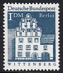 BERLIN 1966 Michel-Nummer 282 postfrisch EINZELMARKE - Deutsche Bauwerke aus zwölf Jahrhunderten: Melanchthonhaus, Wittenberg