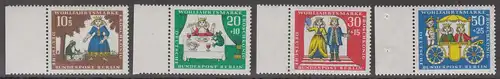 BERLIN 1966 Michel-Nummer 295-298 postfrisch SATZ(4) EINZELMARKEN RÄNDER links - Märchen der Brüder Grimm: Der Froschkönig