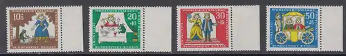 BERLIN 1966 Michel-Nummer 295-298 postfrisch SATZ(4) EINZELMARKEN RÄNDER rechts - Märchen der Brüder Grimm: Der Froschkönig